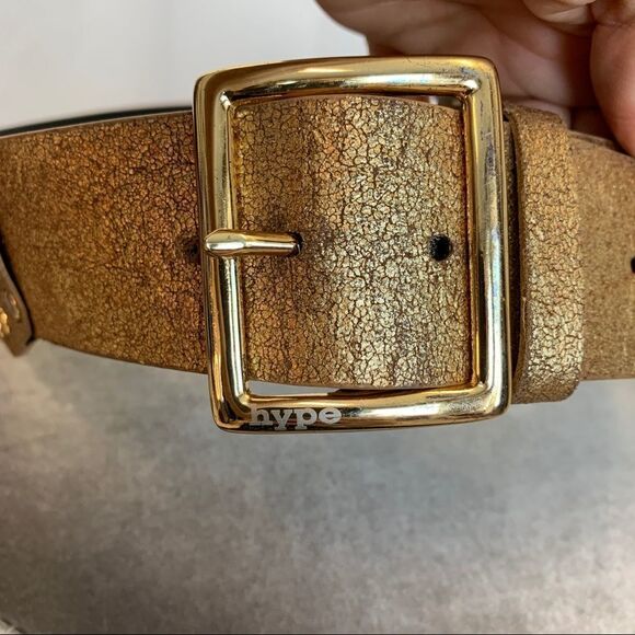 Hype NWOT bronze metallic stud and rhinestone Embellished belt size medium - Picture 6 of 7